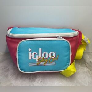 Igloo Stay Cool Retro Cooler Waist Bag Fanny Pack Pink & Blue New without Tags